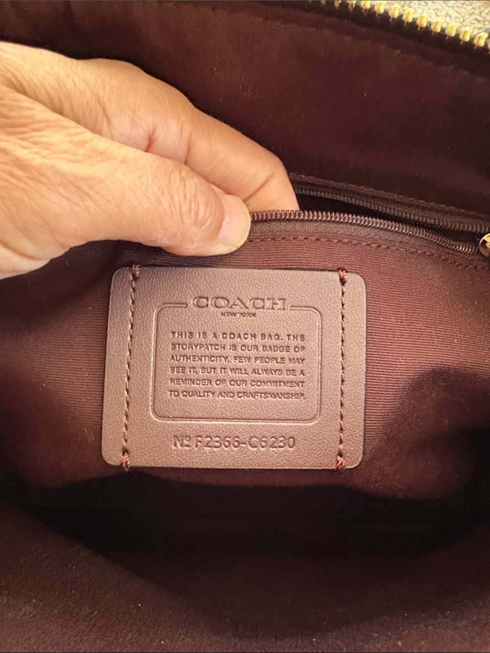 Coach Brown/Black Signature Tote with Gold-Tone Hardware - Picture 6 of 6